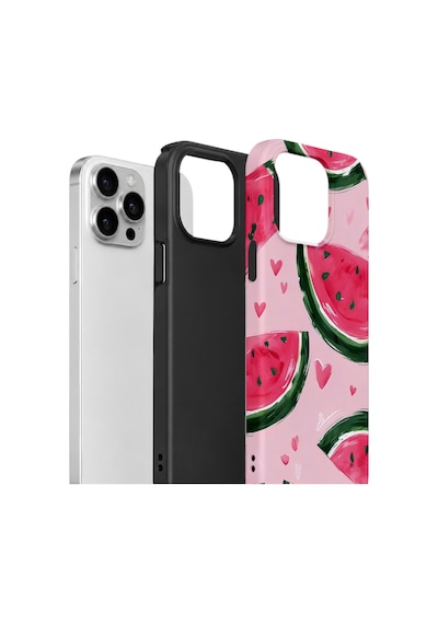 Apple iPhone Uyumlu 12 Pro Max Vorian Çift Katmanlı Kılıf Watermelon Hearts