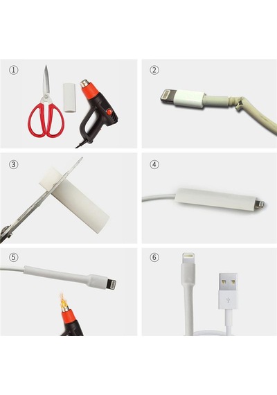 Isı İle 4:1 Daralan Makaron Boru iPad iPhone Samsung Kablo Tamir