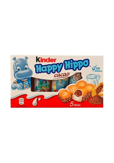 Kinder Happy Hippo Cacao 5'li Gofret 91g - Lezzetli Ve Sevimli Atıştırmalık 2'li Ekonomik Paket Tarı