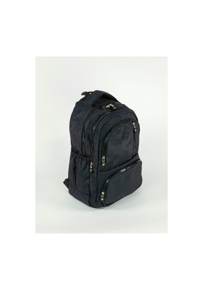 Gigi Luxe Unisex Su Geçirmez Çok Bölmeli Krinkıl Kumaş Okul Çantası Laptop Çantası Siyah Siyah
