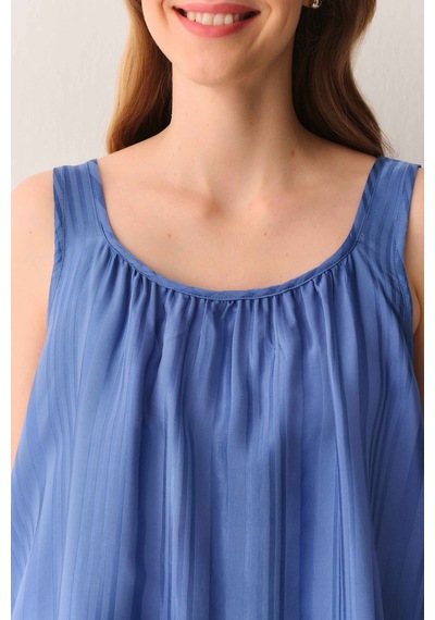 Suwen Cream Atlet Şort Pijama Takımı Sh26545667015 Mavi