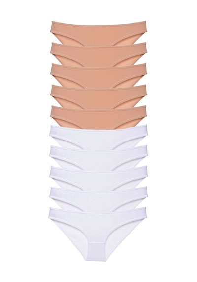 10 Adet Süper Eko Set Likralı Kadın Slip Külot Ten Beyaz Çok Renkli 10 Adet Süper Eko Set Likralı Kadın Slip Külot Ten Beyaz Çok Renkli