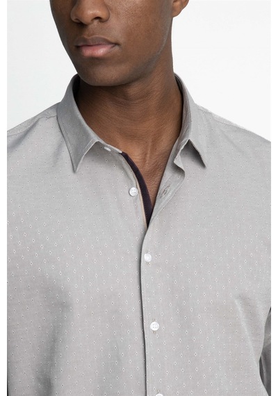 Tudors Slim Fit Uzun Kol Oxford Doku Armürlü Biyeli Erkek Gömlek-26940-Krem