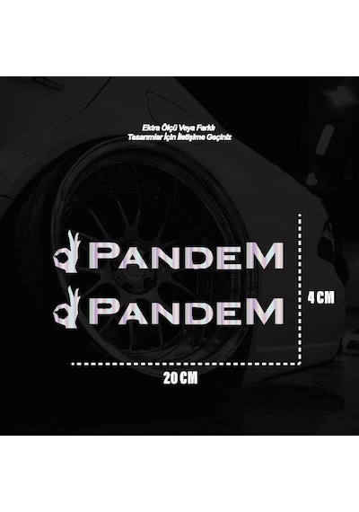 Pandem Motosiklet Araba Laptop Sticker Yapışkanlı Folyo Hologram