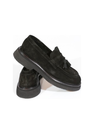 Dgn 2136 Erkek Loafer Ayakkabi Siyah Süet