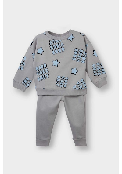 Defacto Erkek Bebek 2li Takım Desenli Sweatshirt Alt F0234a525augr52 Gri