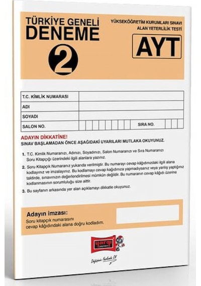 Yargı Yayınları AYT Türkiye Geneli Deneme 2