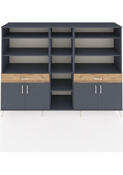 Hyperion Dolap 12 Raflı 2 Çekmeceli 4 Kapaklı 220x44x163 Antrasit Antrasit-antrasit/çam Hyperion Dolap 12 Raflı 2 Çekmeceli 4 Kapaklı 220x44x163 Antrasit Antrasit-antrasit/çam