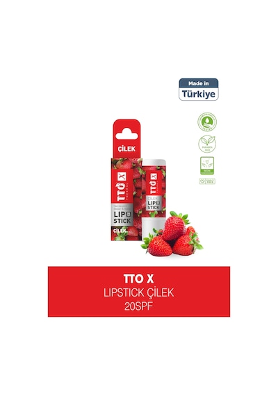 Tto X Çilek Aromalı Lipstick 20 Spf Korumalı