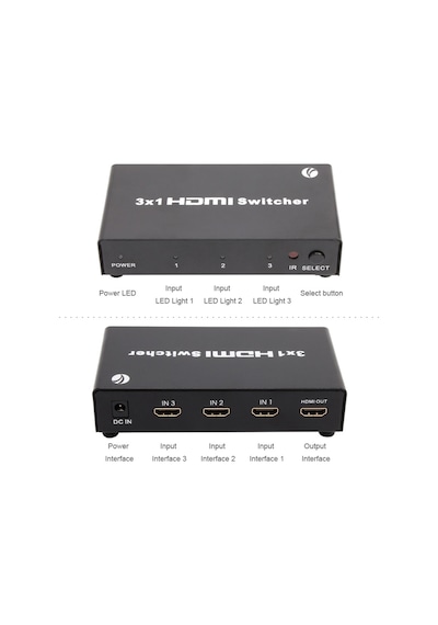 Vcom DD433 3-1 Port 1.4V 3D Metal Hdmi Switch
