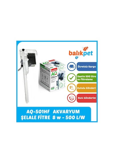 Aq501hf Akvaryum Şelale Filtre 8w - Saatte 500 L-H