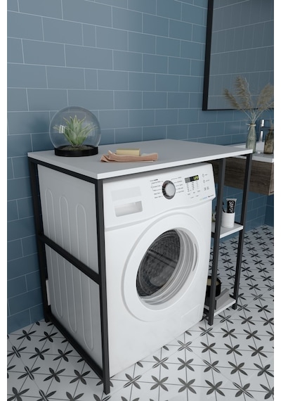 Çamaşır Makinası Üstü Düzenleyici Raf Beyaz 2 Raflı Banyo Düzenleyici Diğer
