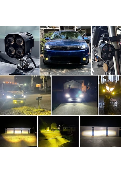 Motosiklet Sis Farı Full Set Tüm Montaj Aparatları Ve Sis Farı Takımı Kablo Seti İle Kolay Kurulum