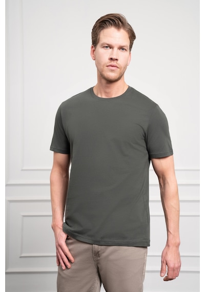 Erkek Haki Basic Bisiklet Yaka Dynamic Fit Pamuk T-shirt 25yc018004710 Haki Haki