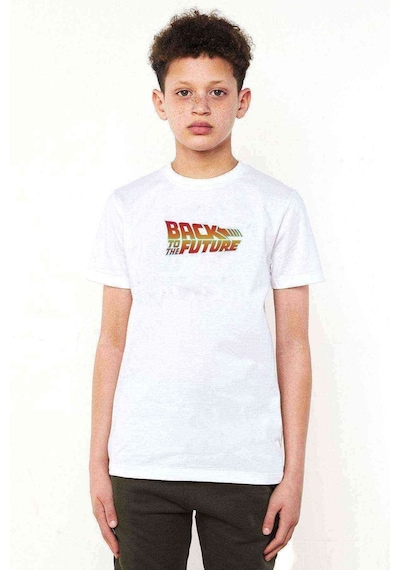 Tshirthane Back Future Gif Baskılı Unisex Çocuk Beyaz T-Shirt
