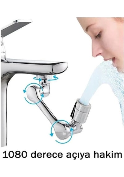 Acrobat Musluk Başlığı 1080 Derece Hareketli, Su Tasarruflu - 9079454105662 Krom