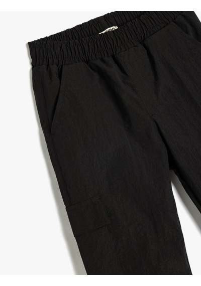 Koton Beli Lastikli Cep Detaylı Jogger Pantolon Siyah 5wkb40085tw Siyah