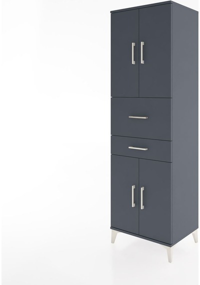 Hyperion Dolap 4 Raflı 2 Çekmeceli 4 Kapaklı 60x44x195 Antrasit-antrasit Antrasit