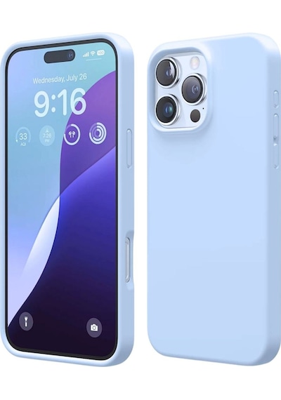 Apple Uyumlu iPhone 16 Pro Max  Silikon Kılıf - Pastel Renk Tonu Esnek Tam Koruma Kapak - Mavi