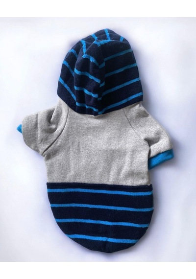 Kemique Blue Line Kapşonlu Kedi Kıyafeti Kedi Sweatshirt