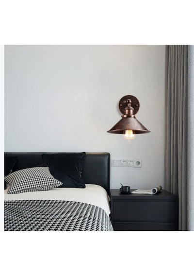 Riolight Vintage1,rustik1,retro1 Fırçalı Bakır Hareketli Başlık Metal Aplik Çap:23cm Bakır