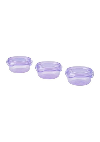 Ikea Pruta Plastik Saklama Kabı Seti, Lila, 70 Ml, 3 Parça