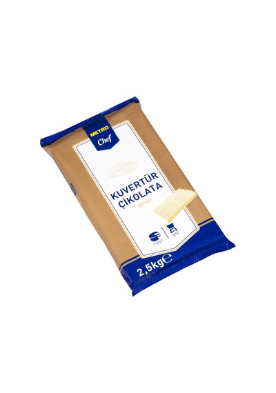 Metro Chef Beyaz Kuvertür Çikolata 2,5 Kg - Pastacılık Ve Tatlılar İçin Tarı
