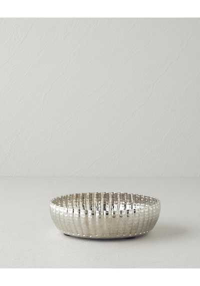 English Home Regina Metal Dekoratif Tabak 15 X 15 X 4.5 Cm Silver