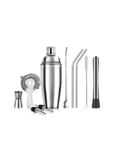 Premium 10 Parça Kokteyl Shaker Seti Stand Hediyeli