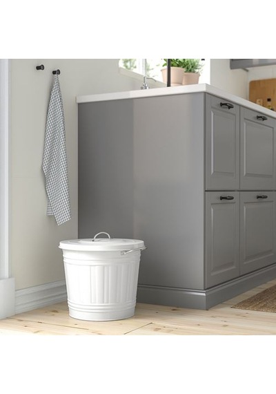 Ikea Knodd Çöp Kutusu, Beyaz, 16 Lt, Kapaklı
