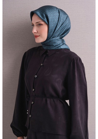Armine Sura İpek Eşarp 2026-2027 - Sonbahar Kış-asm9622 Füme-mint Yeşili