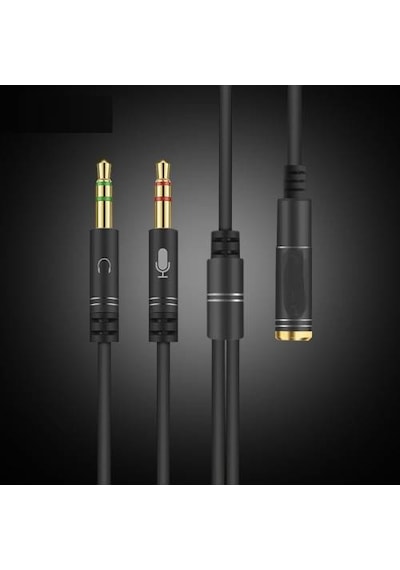 Kaliteli Kulaklık Mikrofon Ayırıcı Aparat 3.5Mm Headphone Mic Aud