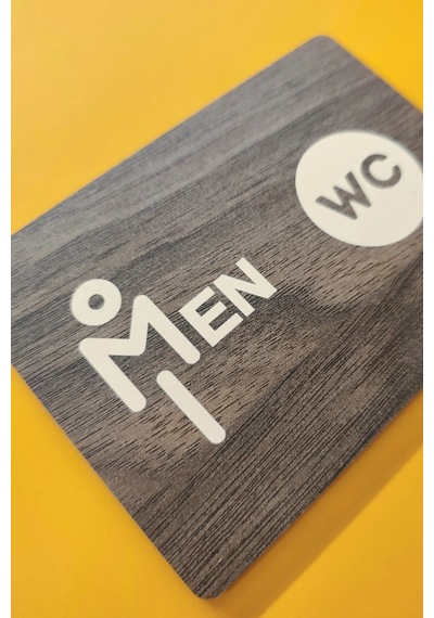Women-men Wc Yönlendirme Levhası- İkili Set - Tesbih Ahşap