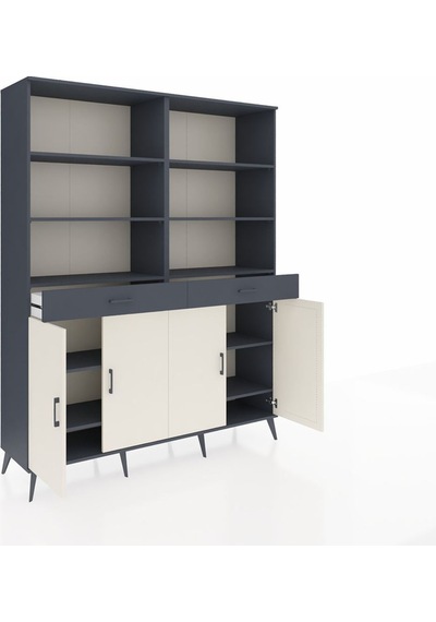 Hyperion Gardrop 10 Raflı 2 Çekmeceli 4 Kapaklı 176x44x221 Antrasit-aytaşı/antrasit Beyaz Hyperion Gardrop 10 Raflı 2 Çekmeceli 4 Kapaklı 176x44x221 Antrasit-aytaşı/antrasit Beyaz