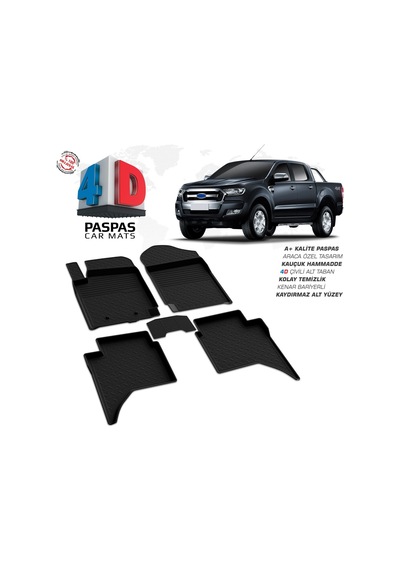 Ford Ranger 4d Araca Özel Havuzlu Kauçuk Paspas 2015 Üzeri