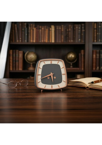 Fibrika Store Retro Tasarım Nostaljik Masa Saati Kahverengi-beyaz
