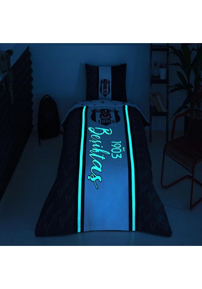 Taç Lisanslı Nevresim Takımı Beşiktaş 1903 Glow Tek Kişilik 120 X 200 Cm