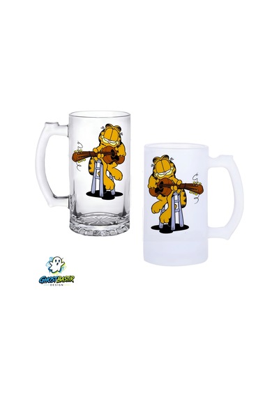 Garfield Kulplu Bira Bardağı Buzlu Veya Şeffaf Seçenekli 0289
