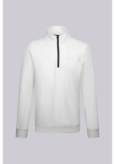Hatemoğlu Beyaz Regular Fit Fermuarlı Yarım Balıkçı Yaka Pamuklu Sweatshirt 30243 Beyaz