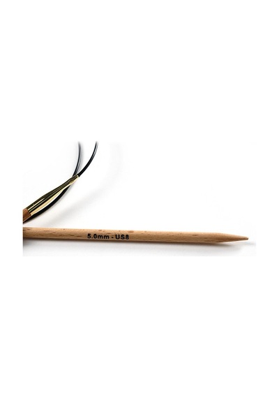 Knitpro Basix Kayın Ağacı Yuvarlak Örgü Şişi 80cm 5.00mm 35386