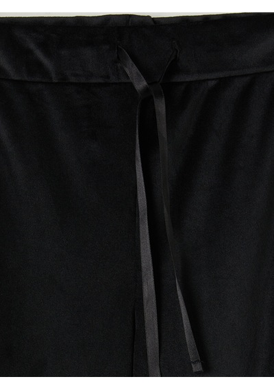 Lcw Dream Siyah Beli Lastikli Kadife Kadın Pijama Alt