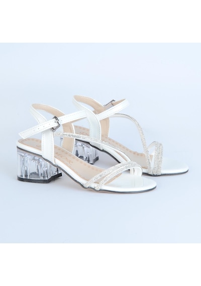 Ayakcenter Frati Beyaz 4 CM Topuklu Kız Çocuk Sandalet 001