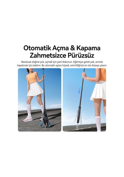 Ulanzi Sk-21 180cm Manyetik Auto-open Selfie Monopod Tripod Siyah - M103