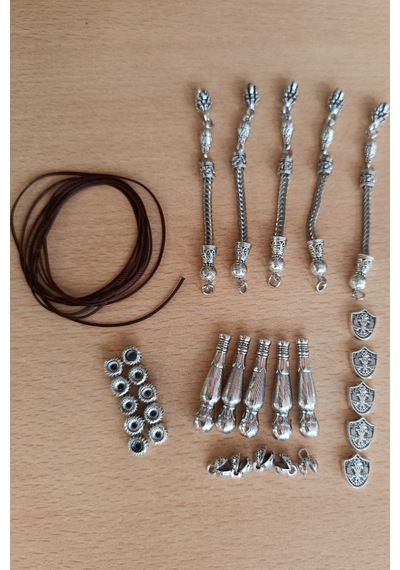Tesbih Püskül İmame Yapım Seti İmame Püskül Metal Ara Tesbih İpi 5 Takım Seti