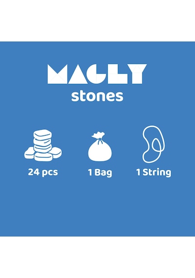 Magly Stones Manyetik Taş Oyunu – Çocuklar ve Yetişkinler için 24 Parça Manyetik Satranç Seti