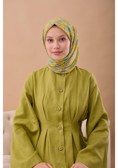 Silk Home Soft Eşarp 73091-40 Vizon, Sarı, Patina, Turkuaz