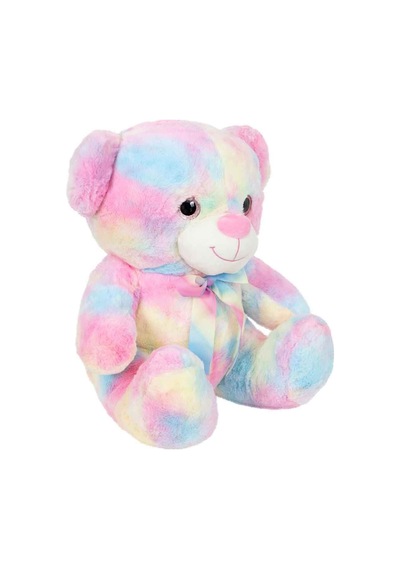 Gökkuşağı Renkli Peluş Ayı 45 Cm Yumuşak Uyku Ve Oyun Arkadaşı Büyük Peluş Oyuncak