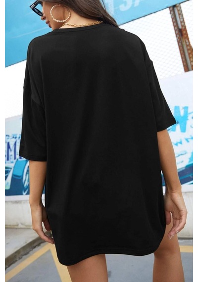 Unisex Butterfly Baskılı Kısa Kol T-shirt SIYAH