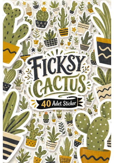 Kaktüs Sticker Seti - 40 Adet Etiket Çıkartma Diğer
