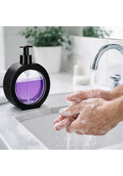 Yuvarlak Şekilli Şık Sıvı Sabunluk & Deterjanlık Sıvı Sabun Haznesi Banyo Sabunluğu Mutfak Deterjanlığı Deterjan Haznesi 350 Ml Beyaz 12 Izgara